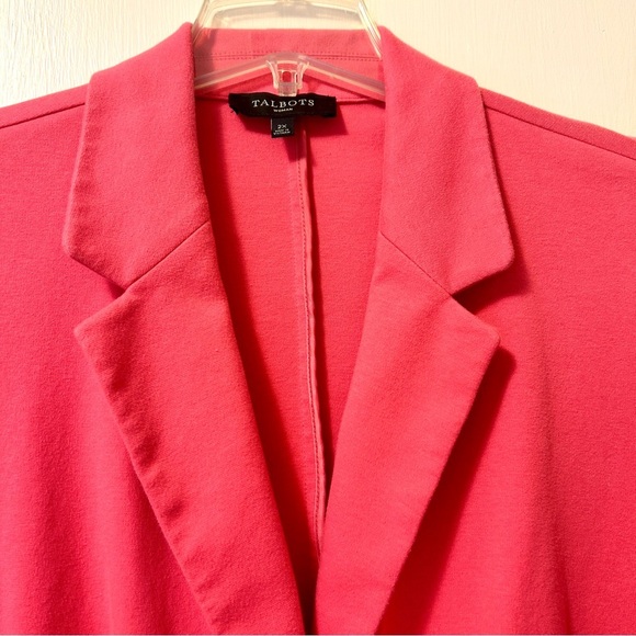 Talbots Blazer Jacket Warm Pink Casual Unlined Ponte Knit Plus size 2X - Picture 7 of 16